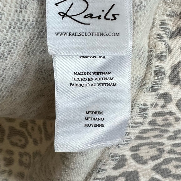 Rails Alice Mixed Grey Cheetah Print Cotton Blend Crewneck Sweatshirt Pullover - Picture 10 of 14